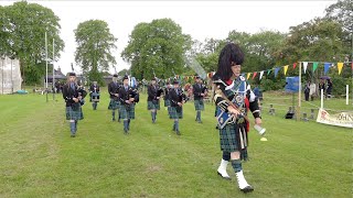 Towie Pipe Band playing Roses of Prince Charlie as they march off at 2024 Oldmeldrum Highland Games [upl. by Niltyak]