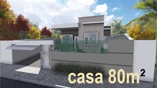 CASA DE 80m²  Maquete 3D [upl. by Zeke125]