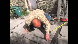 Cut a slate hearth for a fireplace  Argos Xtreme Challenge 9quot grinder [upl. by Slavic]