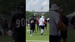 Bengals rookie Kris Jenkins Jr works with DL Coach Mary and hobby Thursday at Bengals camp [upl. by Enilrad]