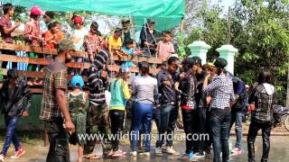 Burmese youngsters celebrating the Water festival [upl. by Ylrad]