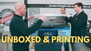 Epson SureColor F2100 DTG Printer Unboxing and Quick Setup [upl. by Ilhsa]