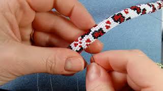 Replacing a bead how to break and stitch a new bead in peyote1 [upl. by Fin]