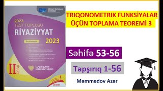 İkiqat və yarım arqumentin triqonometrik funksiyaları1Riyaziyyat test toplusu 2023 2ci hissə [upl. by Limhaj]