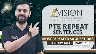 PTE Speaking Repeat Sentences  January 2024 Exam Predictions  Vision Language Experts [upl. by Abijah28]