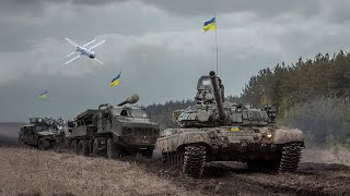 Kamikaze Drone Obliterates Three Ukrainian Armored Vehicles Destruction Footage [upl. by Rennug]