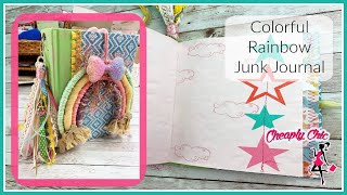 Handmade Junk Journal  Colorful Rainbow Journal [upl. by Proudlove]