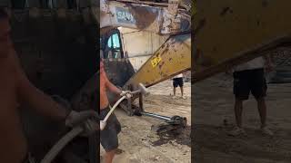 Excavator hydraulic rod disassembly process [upl. by Edahsalof820]