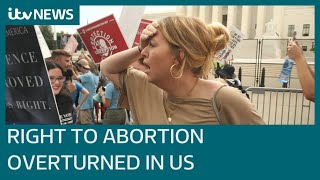 Roe vs Wade overturned as US allows states to ban abortion  ITV News [upl. by Iover20]