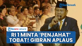 Sebut Nama Gibran Prabowo Tak Segan Hukum dan Pecat Bawahannya Jika Menyimpang Wapres Beri Aplaus [upl. by Aicre]