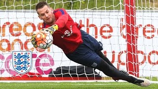 Heaton worldie amp Hart hits a hattrick England goalkeeping session  Inside Training [upl. by Ericha]