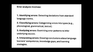 Error Analysis and Second Language Acquisition complete topic notes [upl. by Yrohcaz]