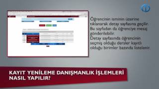 Örgün Öğrenci Kayıt Yenileme Danışmanlık İşlemleri Nasıl Yapılır [upl. by Akedijn]