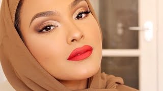 EID MAKEUP LOOK  CLASSY RED LIP  Chinutay A [upl. by Llerryt261]