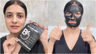 Charcoal face sheet mask review and benefits charcoalfacemask anuradhaBhawana [upl. by Adnohrahs]