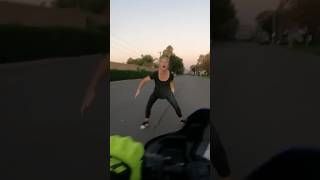 Angry KAREN attacks MOTORCYCLIST via Billionaire [upl. by Annehs]