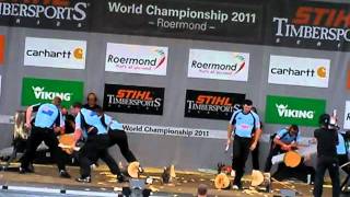 Stihl Timbersports 2011 Roermond Team Final  New Zealand  Australia [upl. by Notaes]