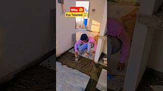 Floor Tiles fitting 😳 construction video tiles shortsvideos youtubevideos ytshorts [upl. by Ihtac]