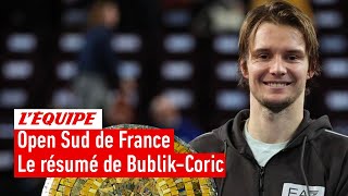 Open Sud de France  Bublik signe un second sacre face à Coric  Le résumé du match [upl. by Naujled498]