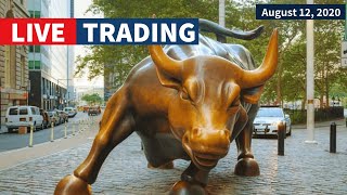 Watch Day Trading Live  August 12 NYSE amp NASDAQ Stocks [upl. by Rita]