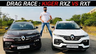 DRAG RACE RENAULT KIGER RXZ AMT VS RENAULT KIGER RXT MANUAL 🤷‍♀️ ये तो होना ही था 🔥 [upl. by Ahsinelg]