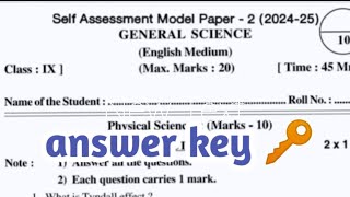 🥳100 9th class self assignment modal paper 2 science answer key question paper 2024 ll [upl. by Hoag]