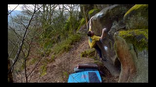 Bulbasaur Font 7B Stanton Moor Peak District Bouldering Gritstone Bouldering [upl. by Teddy]