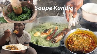 This Gambian OKRO Soup SOUPE KANDIA is UNIQUE  How to Cook Traditional Okra soup in West Africa [upl. by Alyac771]