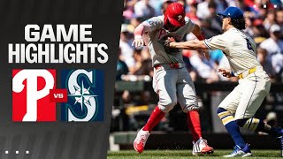 Phillies vs Mariners Game Highlights 8424  MLB Highlights [upl. by Dysart]