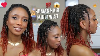 100 Human Hair Mini Twist 😱 Tutorial On Short 4C Natural Hair  QVR Haitr [upl. by Atoked]