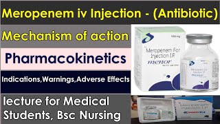 Meropenem iv injection Carbapenemspharmacokinetic  Meropenem 500 mg injection uses side effects [upl. by Melania618]