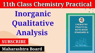 Experiment  Inorganic qualitative analysis  11th Class Chemistry Practical  Maharashtra Board [upl. by Cestar]