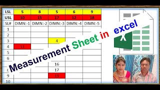 Excel Tutorial Creating a Measurement Sheet Format Based on LSL and USL Values [upl. by Frey526]