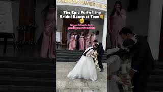 Bridal Bouquet Toss 💐 Sisters Wedding  White Wedding  Christian Wedding weddingdress [upl. by Mandell84]