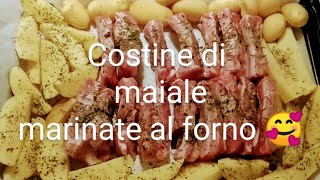 Costine di maiale speziate con patate al forno con erbe aromatiche di nonno Peppino  insalatona [upl. by Handal]