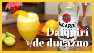 🍑 Cómo Hacer DAIQUIRÍ de DURAZNO ► Cóctel con Ron y Fruta [upl. by Kan]