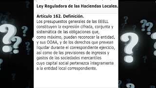 Definición de presupuesto de las Entidades Locales shorts [upl. by Blithe911]