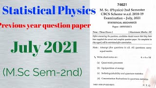 Statistical Mechanics 2nd Semester MSc Physics [upl. by Ycniuq]