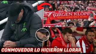 ASÍ LOS AFICIONADOS del LIVERPOOL HICIERON LLORAR a KLOPP EN SU DESPEDIDA DEL CLUB 😭😭 [upl. by Alyahs849]