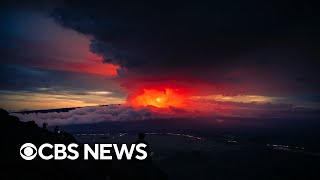 Two volcanoes on Hawaiis Big Island erupt simultaneously for the first time in decades [upl. by Tobe]