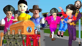 Squid Game vs Scary Teacher 3D and Soldier Rescue Nick and Tani in hand GrannyJoker Coffin Dance [upl. by Enieledam952]