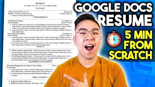 How to Make a Google Docs Professional Resume in 5 Minutes full tutorial [upl. by Leelah]