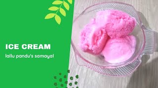 Rose milk ice cream  Ice cream recipes  lallupandus samayal [upl. by Abert]