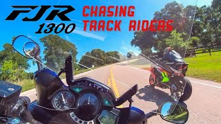 Old FJR1300 chasing track riders [upl. by Alyl364]