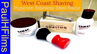 Hyperion Stainless Steel Razor Yaqi 26 Synthetic Brush [upl. by Leanahtan]