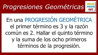 PROGRESIONES GEOMÉTRICAS  Ejercicio 1 [upl. by Eyde]