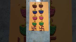 diwali decoration ideas at home wall hanging with rice shortvideoyoutubeshortsviraldiwalidecor [upl. by Alekehs740]