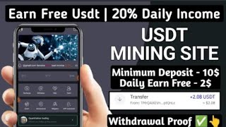 New Usdt Earning Site  USDT Mining Site  2024 Best Investment  Trx Usdt Earning Website 87 [upl. by Waldron]