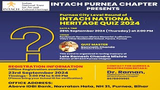 INTACH Purnea Chapter Heritage Quiz  2024 [upl. by Yrrab]