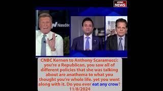 CNBC Joe Kernen to Anthony Scaramucci aren’t you slightest bit embarrassed ever eat crow [upl. by Anitsuga255]